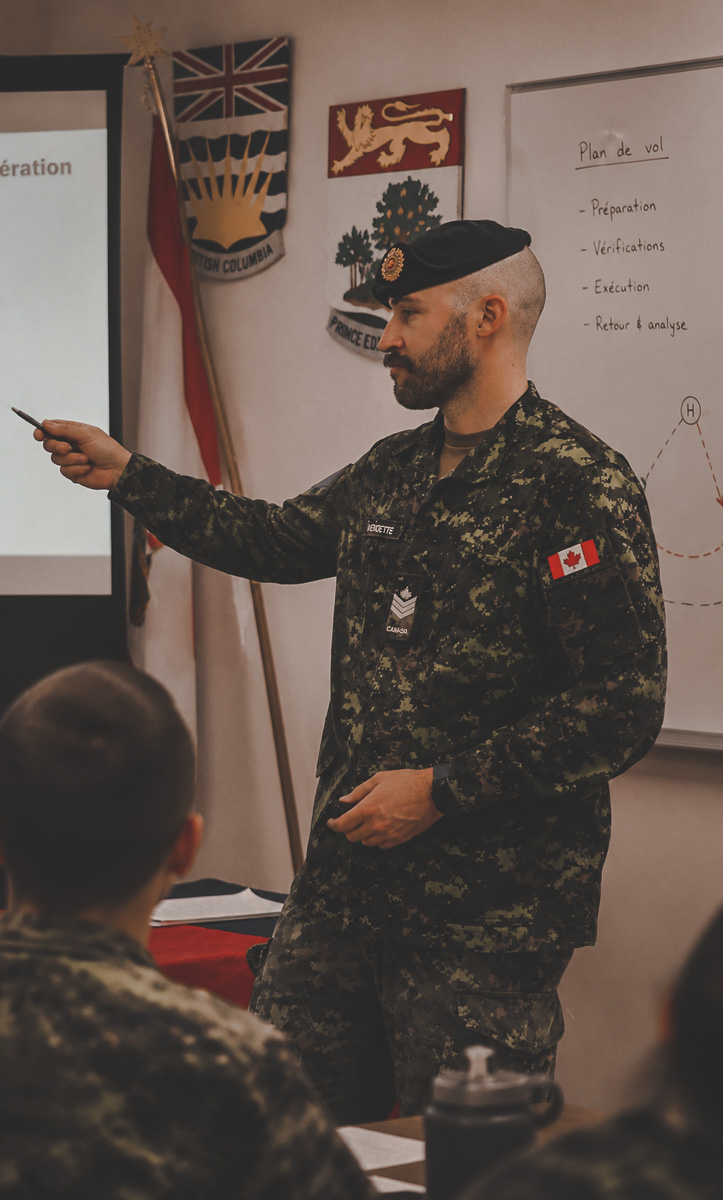 David Vendette pendant une activité d'instruction militaire